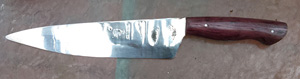 8 inch 5160 steel chef knife with purple heart handle