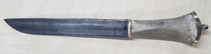 Turkish twist Damascus with elk horn handle