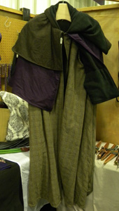 Triple layer wool cloak, reversible with fleece liner